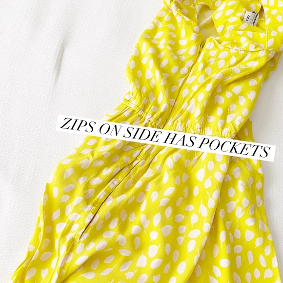 NWOT Pink Petal Print Yellow Midi Sundress with Pockets - Picture 5 of 15